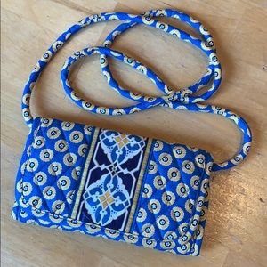 Vera Bradley Tri-fold Strap Wallet • Riviera Blue